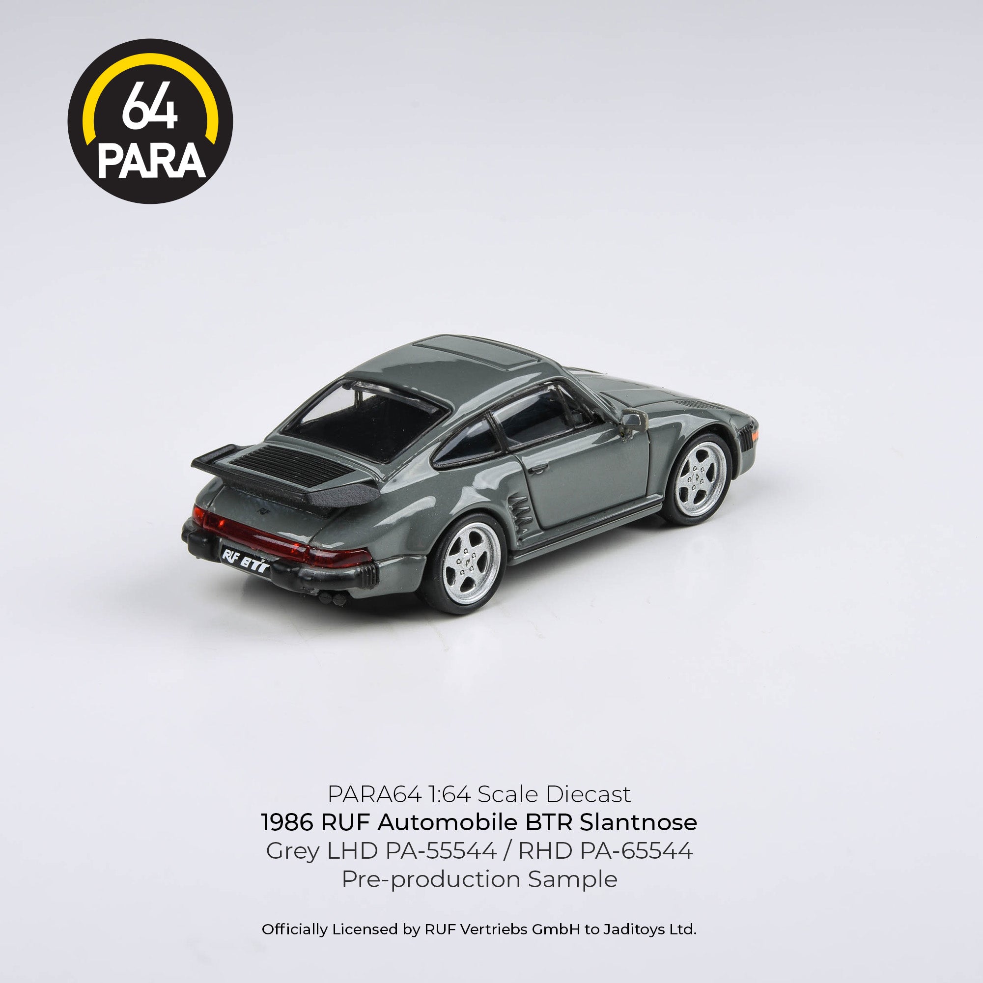 Para64 1/64 1986 RUF BTR Slantnose Grey  LHD PA55544 Diecast Scale Model Car