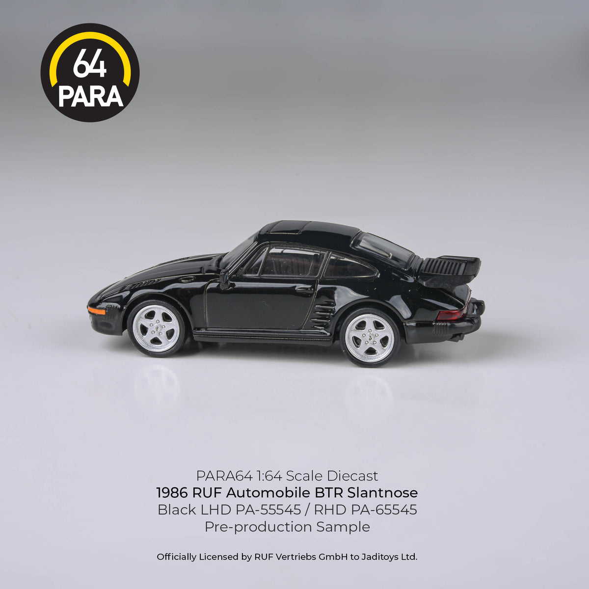 Para64 1/64 RUF Automobile BTR Slantnose BLACK LHD PA-55545 Diecast Scale Model