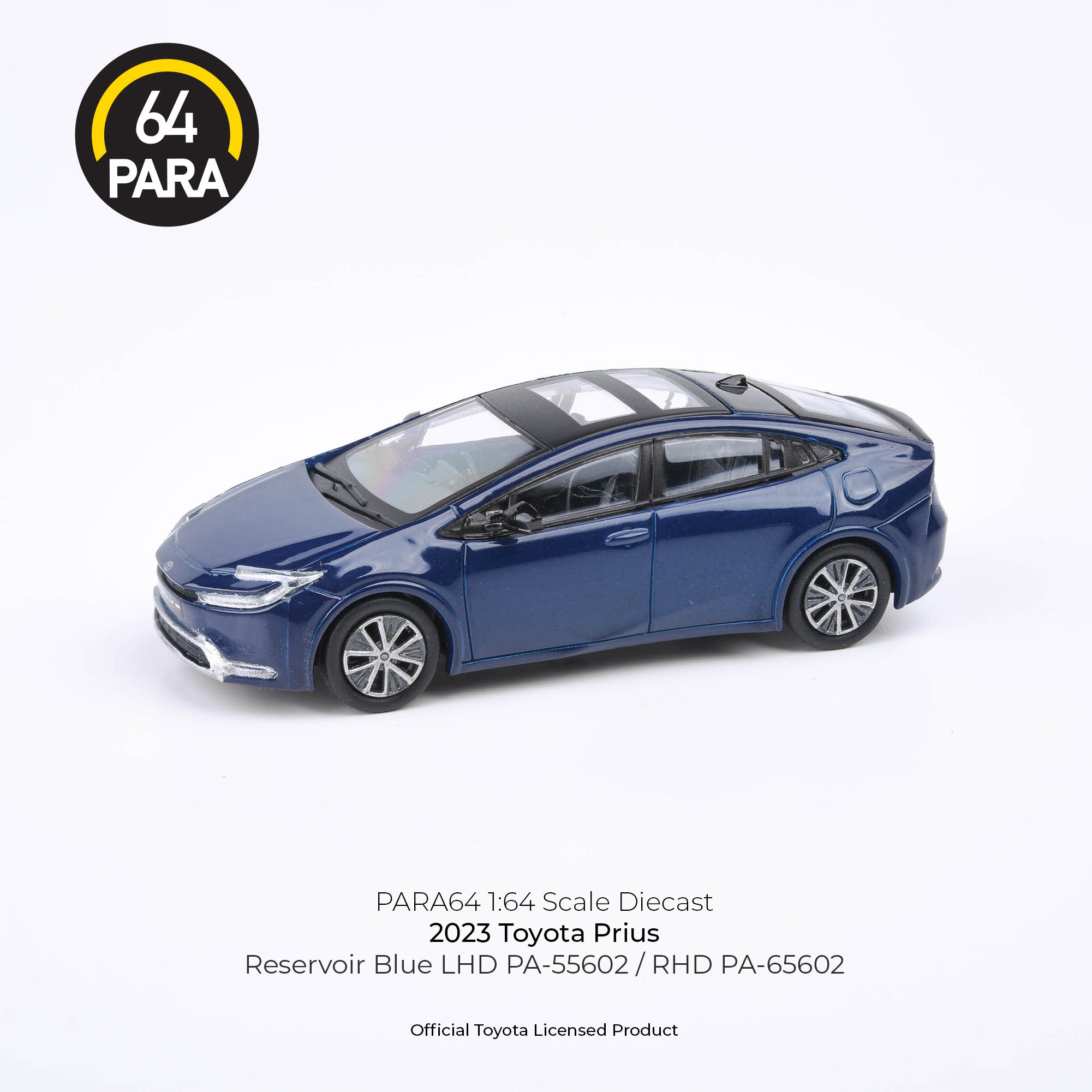 Para64 1/64 2023 Toyota Prius Reservoir Blue PA55602 Diecast Scale Model Car