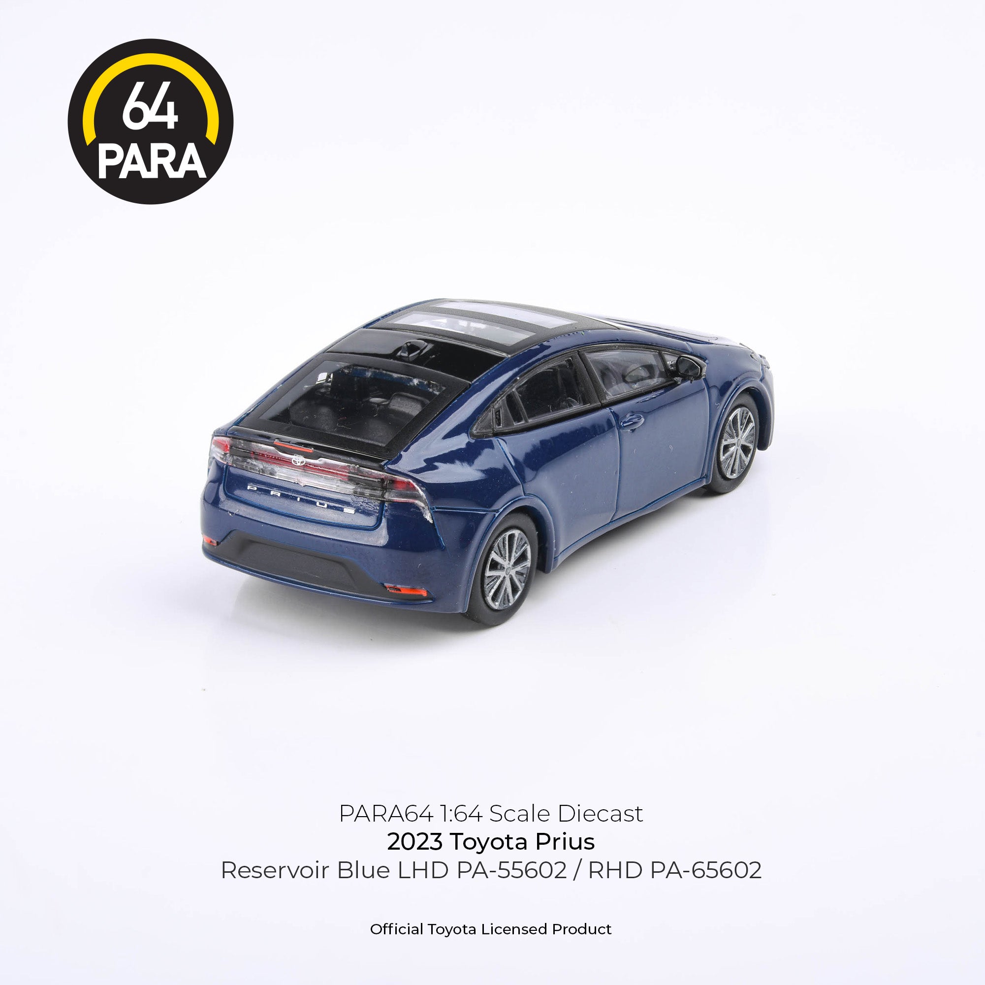 Para64 1/64 2023 Toyota Prius Reservoir Blue PA55602 Diecast Scale Model Car