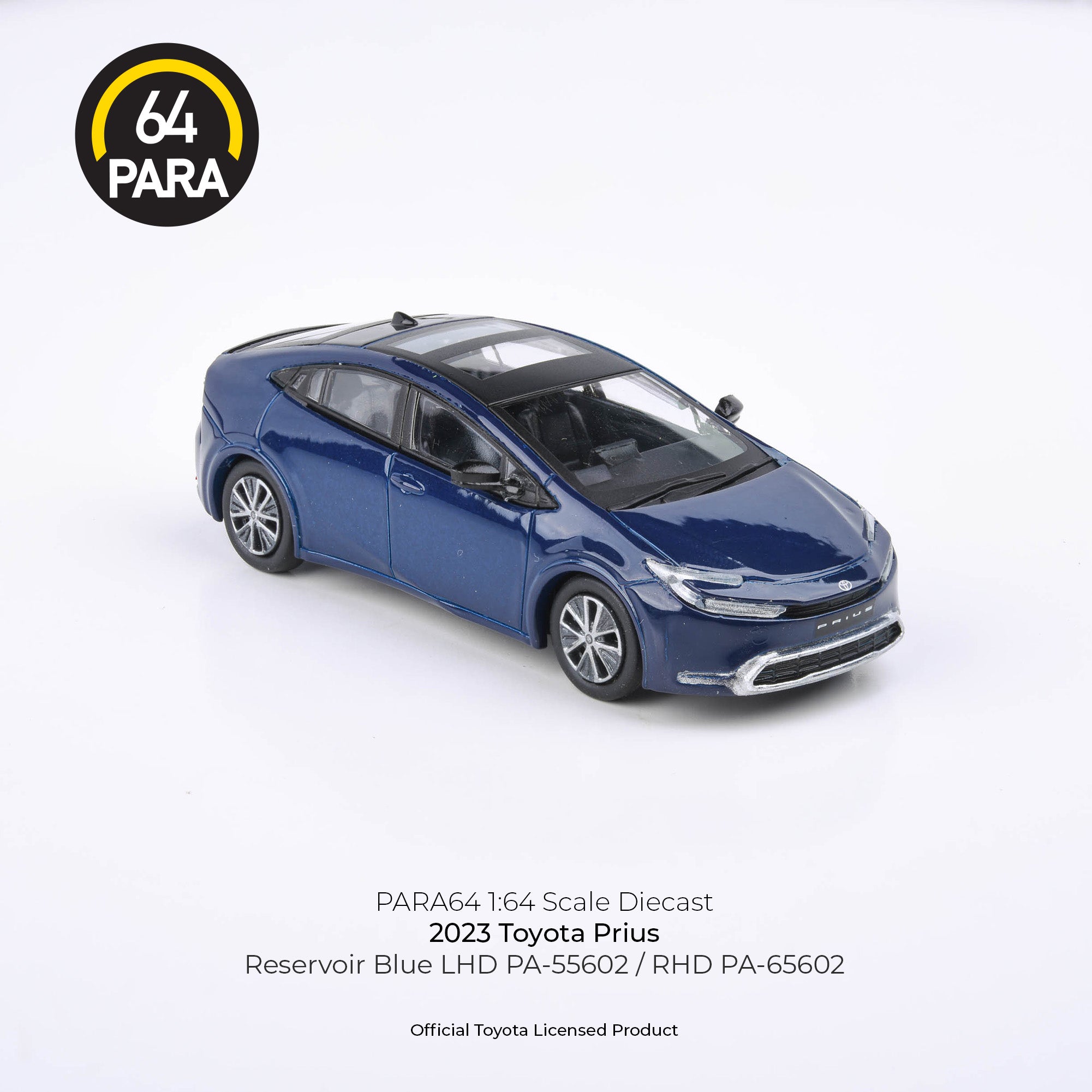 Para64 1/64 2023 Toyota Prius Reservoir Blue PA55602 Diecast Scale Model Car