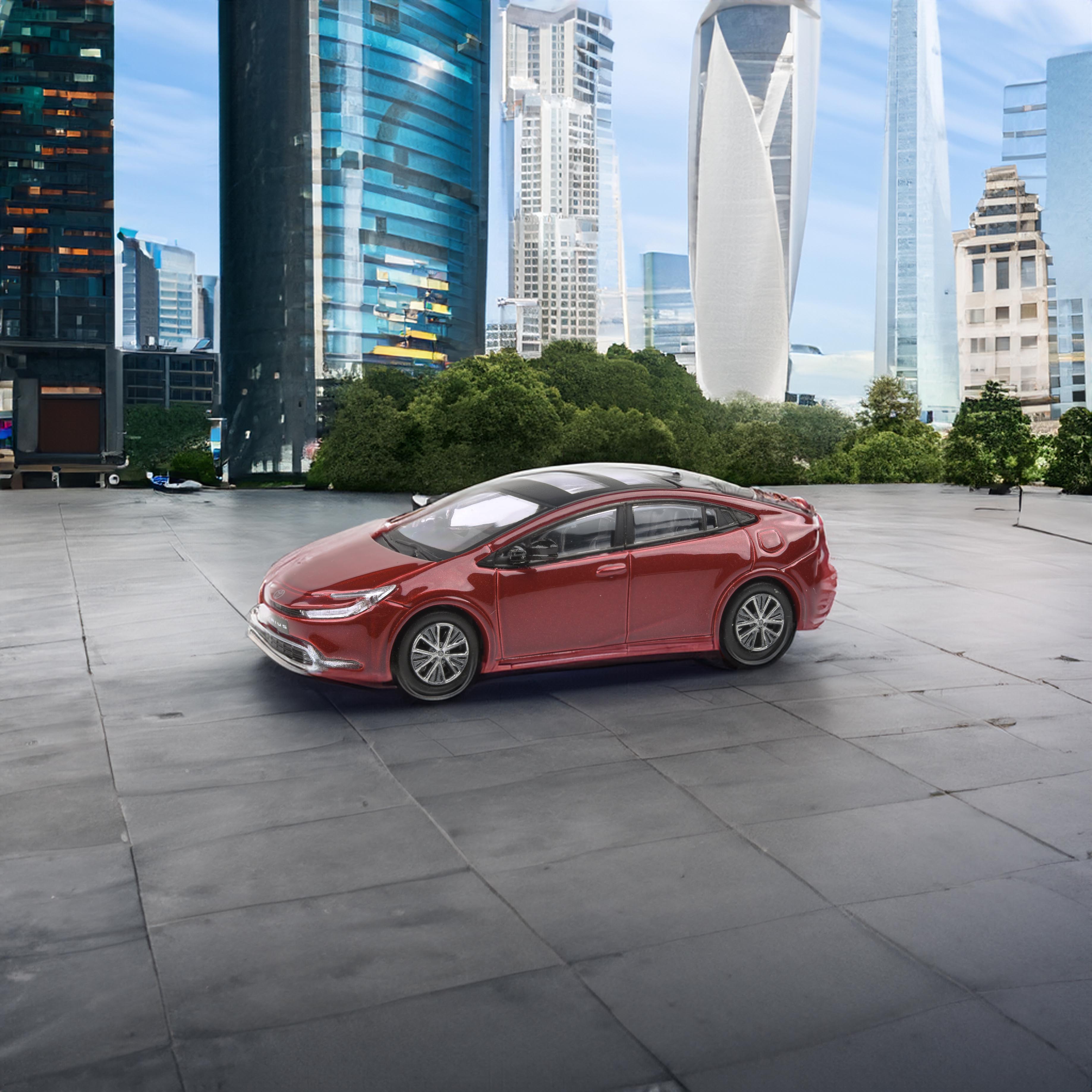 Para64 1/64 2023 Toyota Prius Supersonic Red LHD PA-55603 Diecast Scale Model
