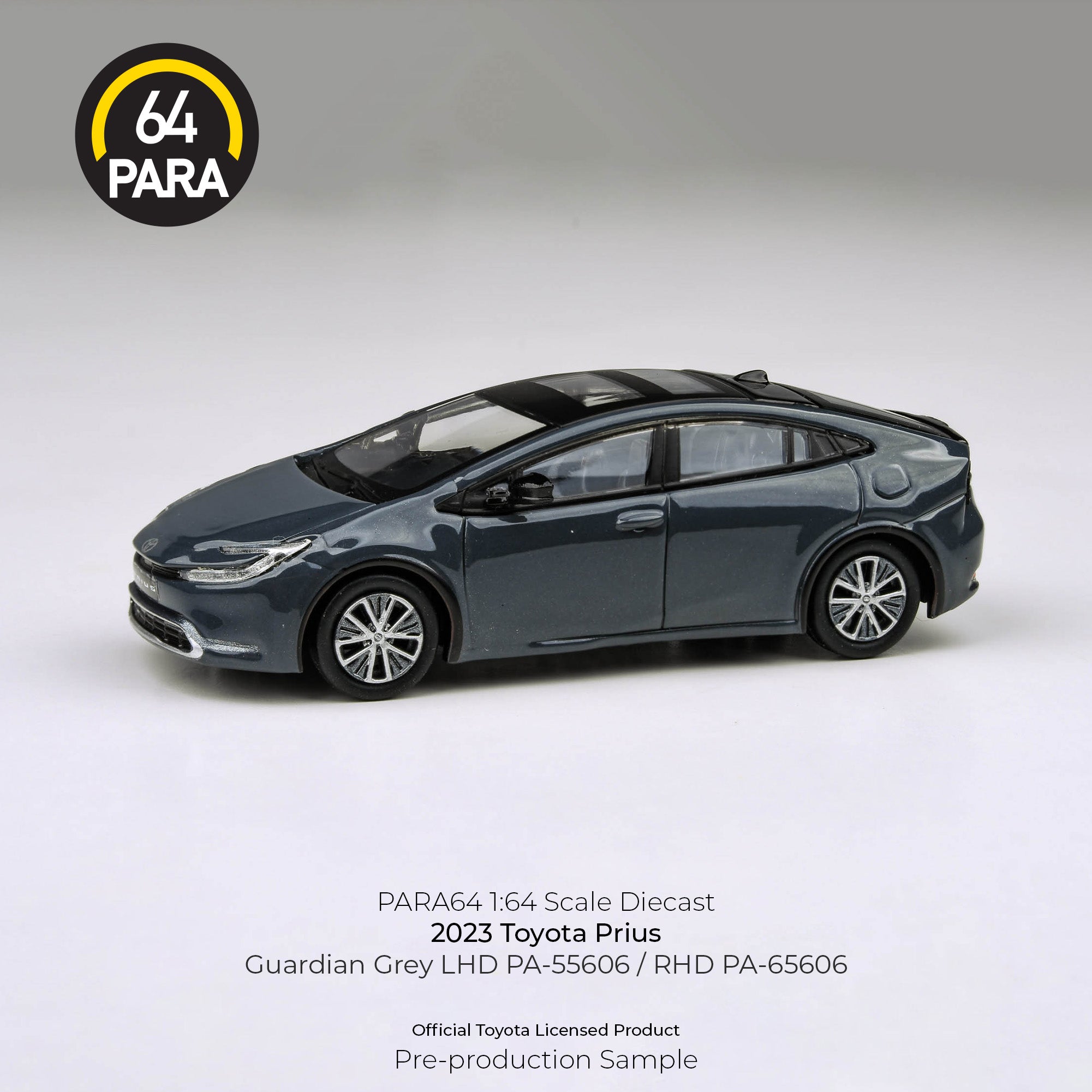 Para64 1/64 2023 Toyota Prius Guardian Grey PA55606 Diecast Scale Model Car