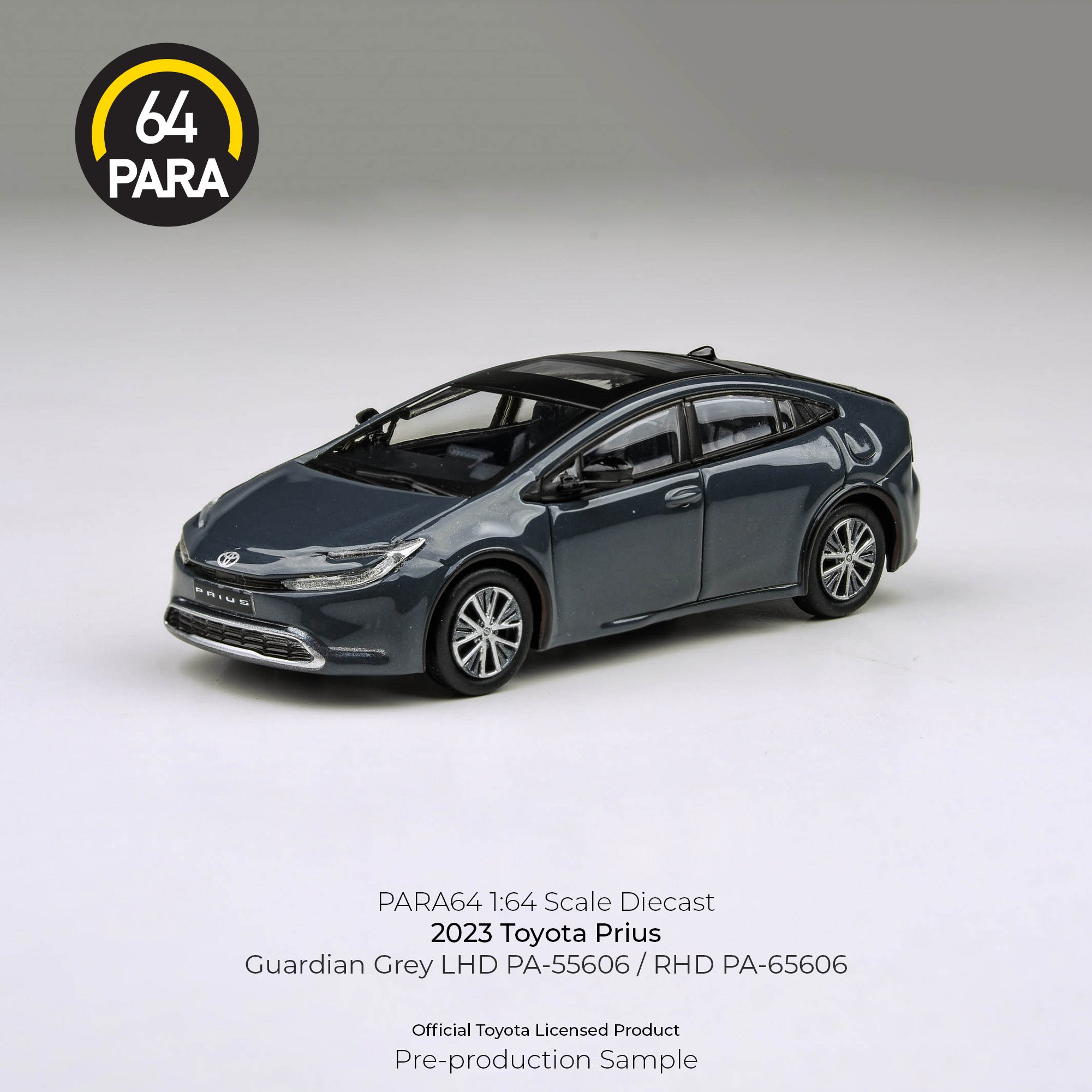 Para64 1/64 2023 Toyota Prius Guardian Grey PA55606 Diecast Scale Model Car