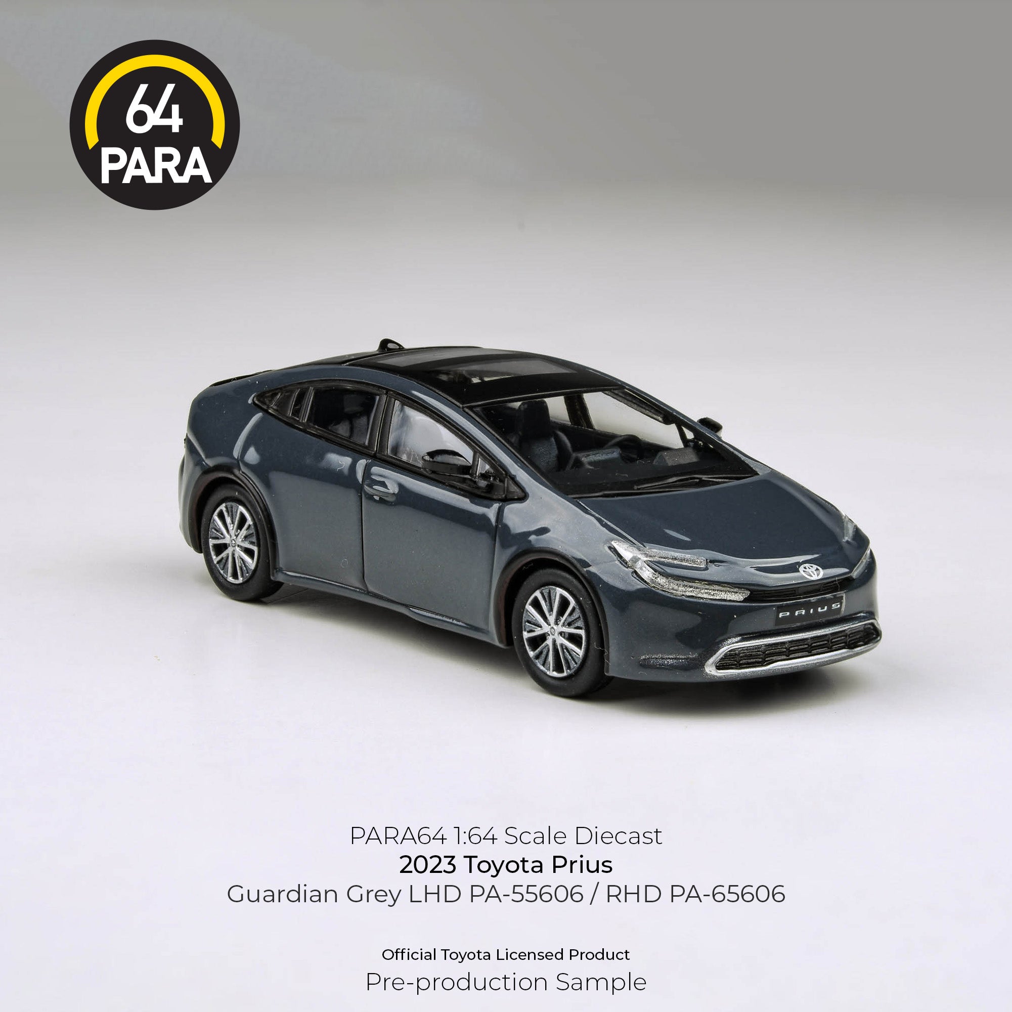 Para64 1/64 2023 Toyota Prius Guardian Grey PA55606 Diecast Scale Model Car