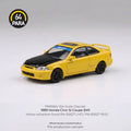 [PRE ORDER] Para64 1/64 1999 Honda Civic Coupe EM1 Yellow with Carbon hood PA55627 Diecast Scale Model Car