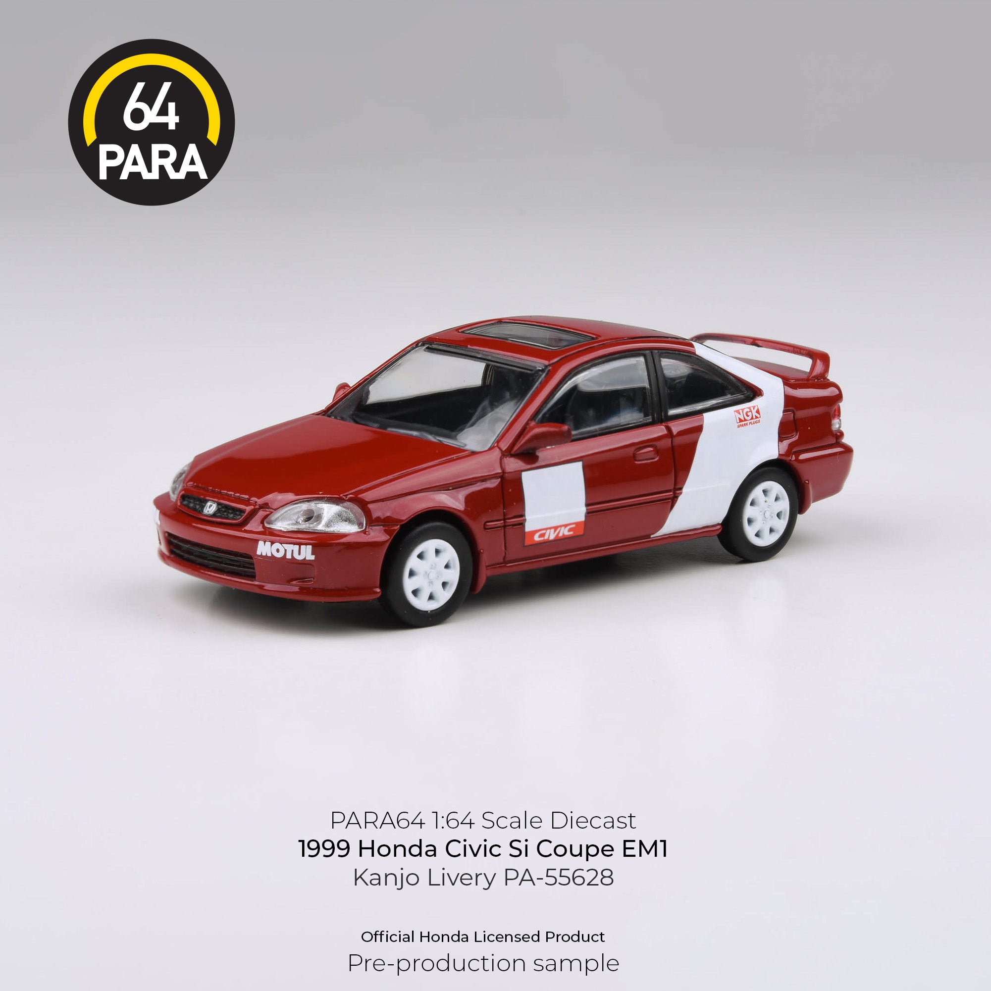 Para64 1/64 1999 Honda Civic Si EM1 Kanjo Livery PA55628 Diecast Scale Model Car