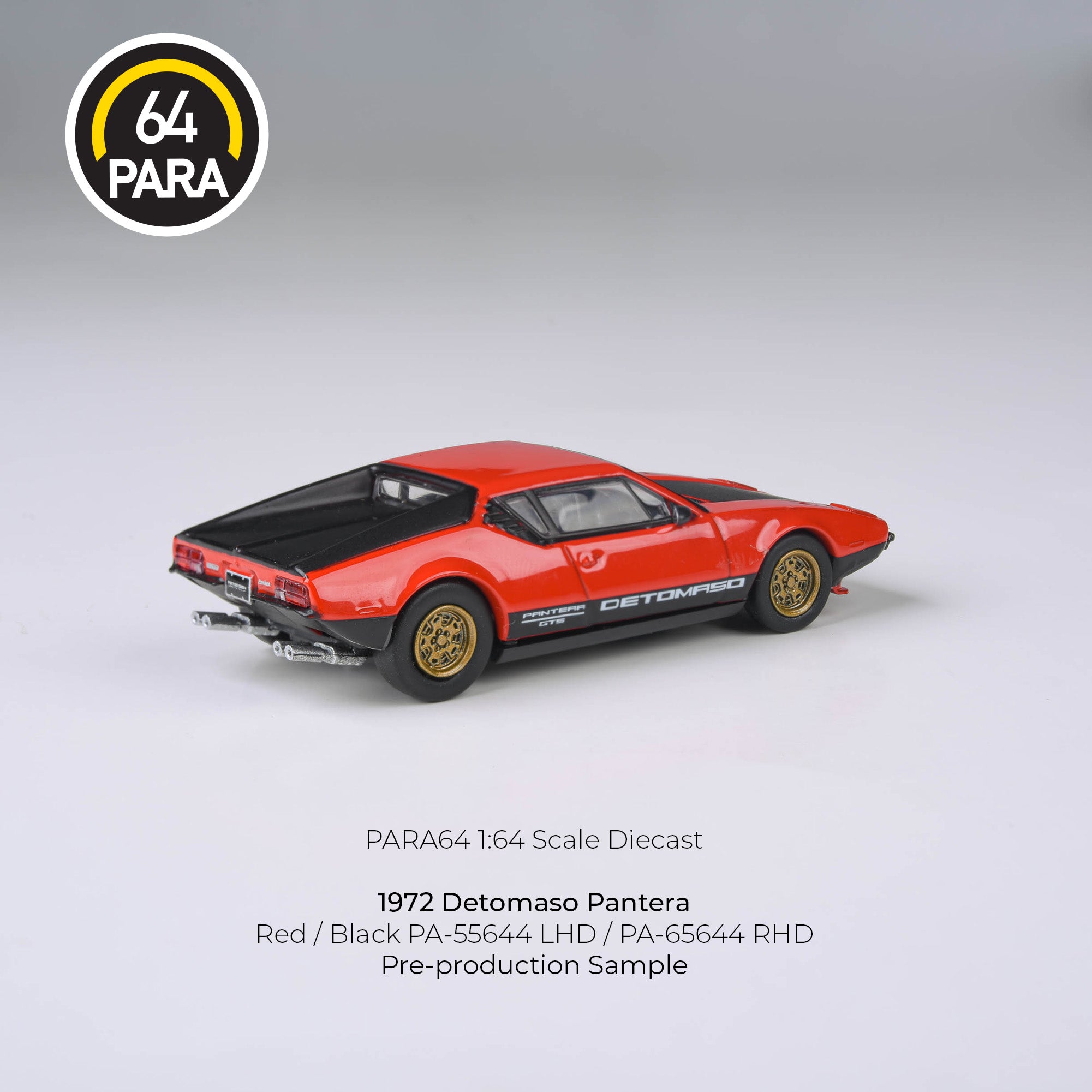 1972 Detomoso Pantera Red/ Black PA-55644 Diecast Scale Model