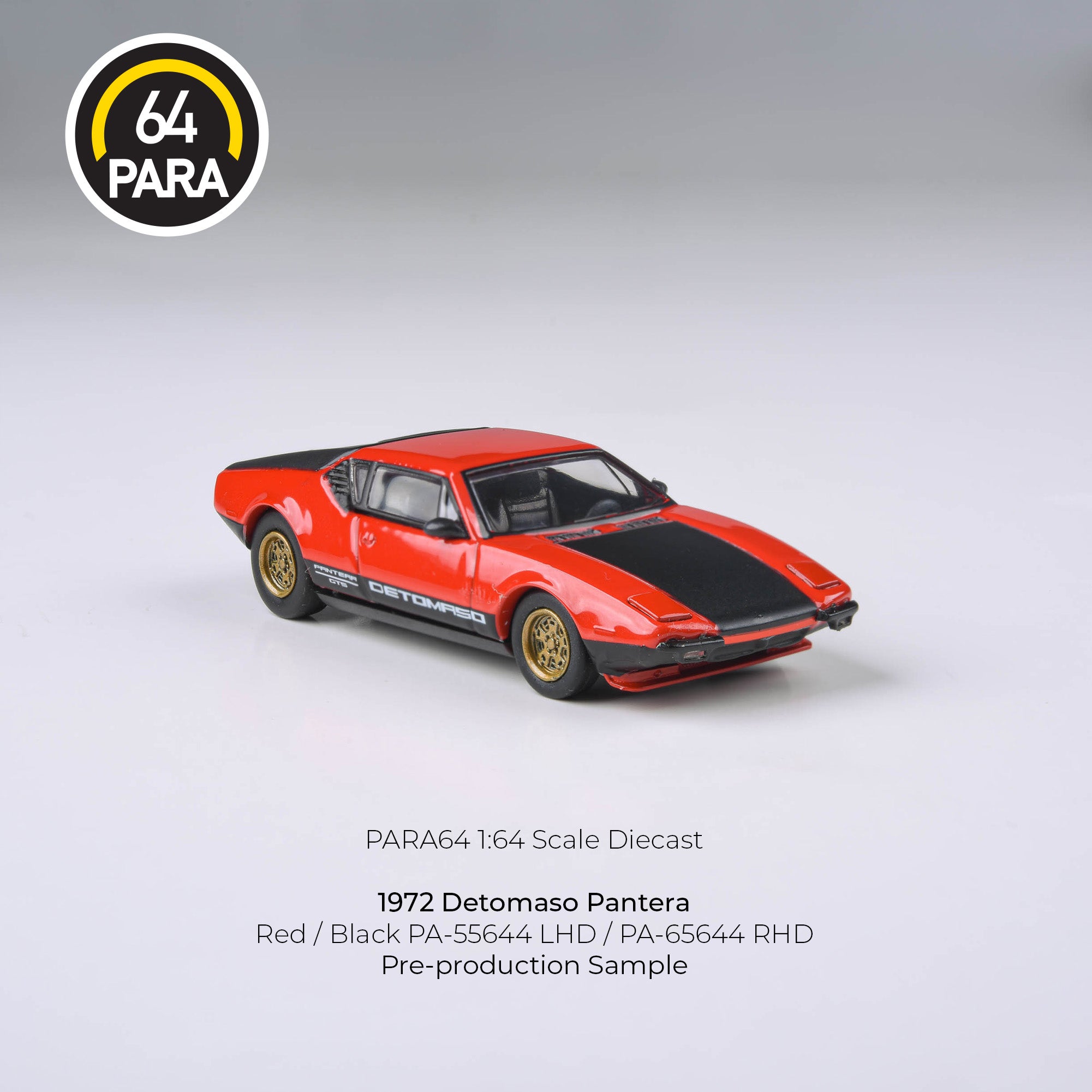 1972 Detomoso Pantera Red/ Black PA-55644 Diecast Scale Model