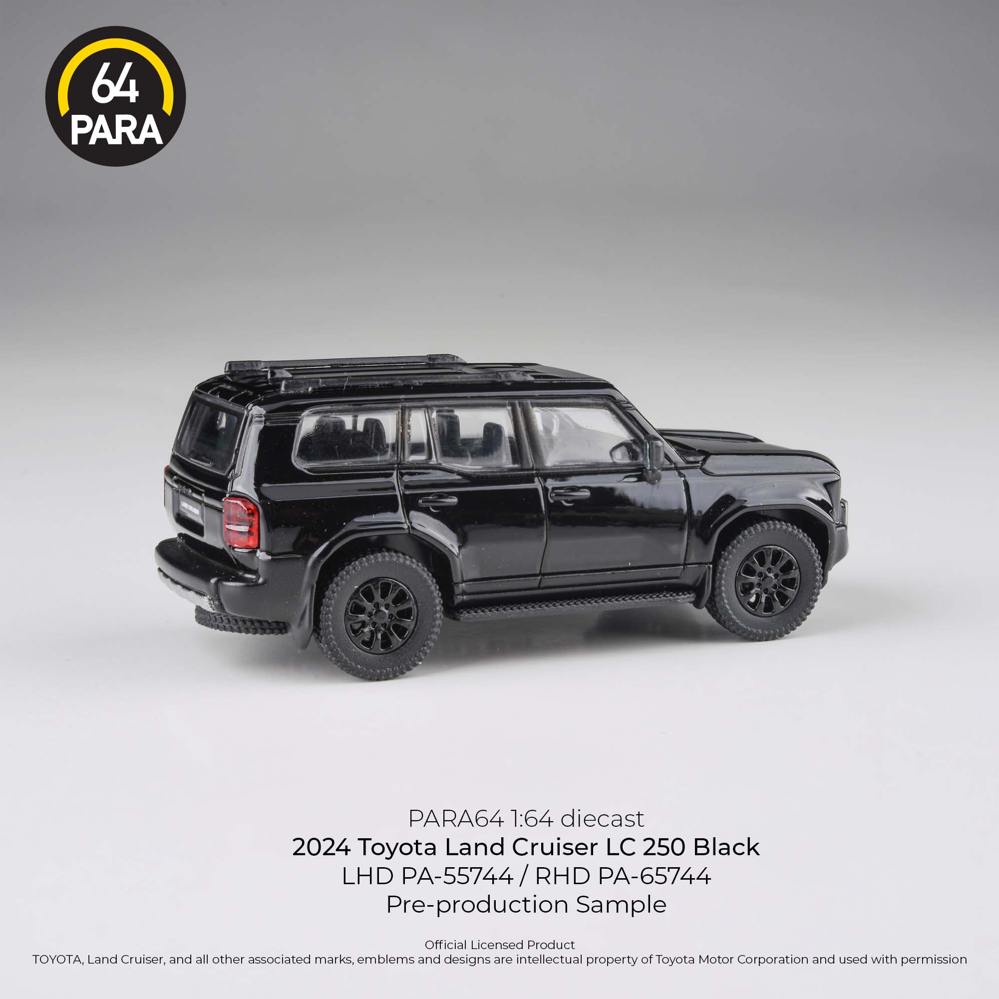 Para64 1:64 2024 Toyota Land Cruiser 250 Prado Black LHD PA55744 Diecast Scale Model