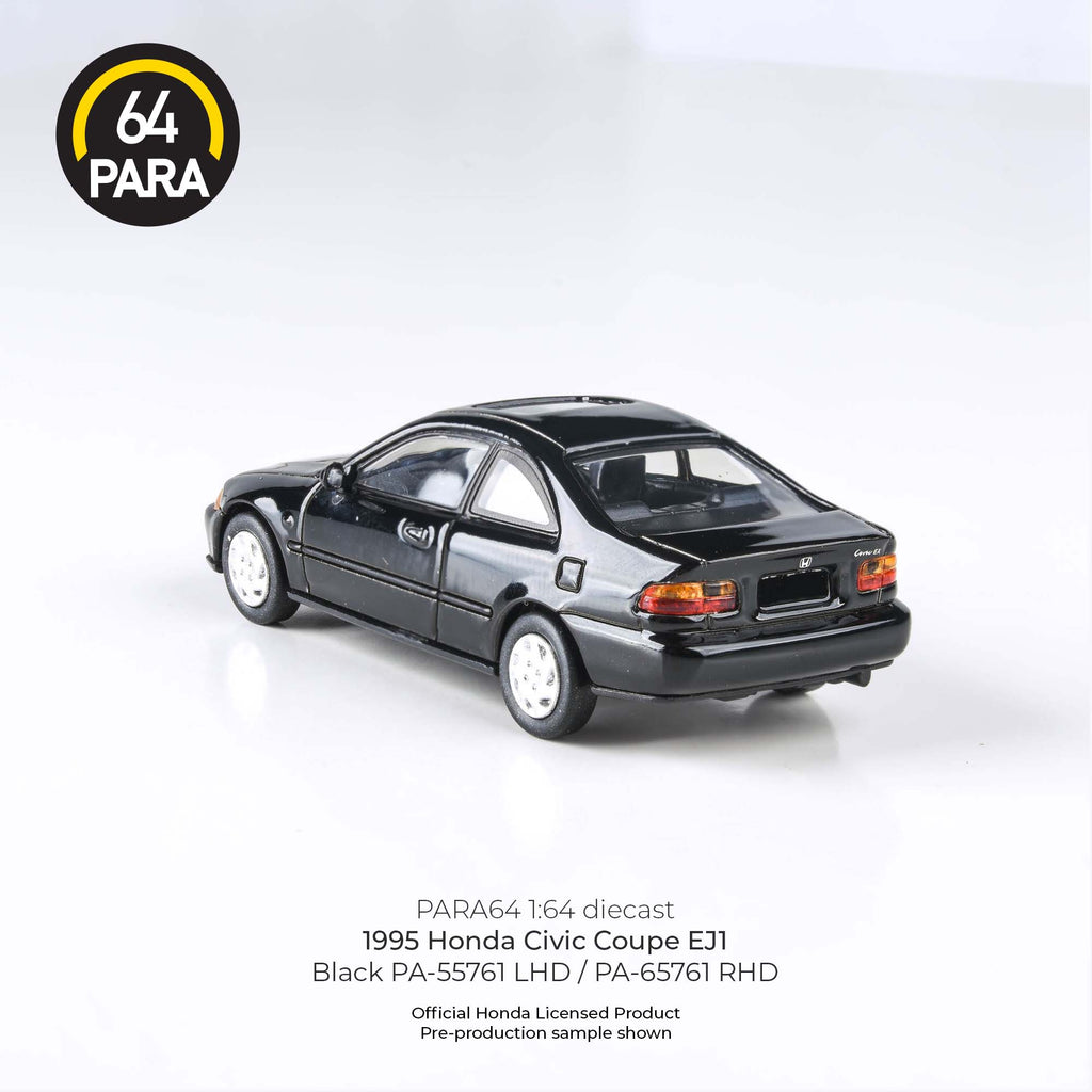 Para64 1/64 1995 Honda Civic Coupe EJ1 Black PA55761 Diecast Scale Model Car