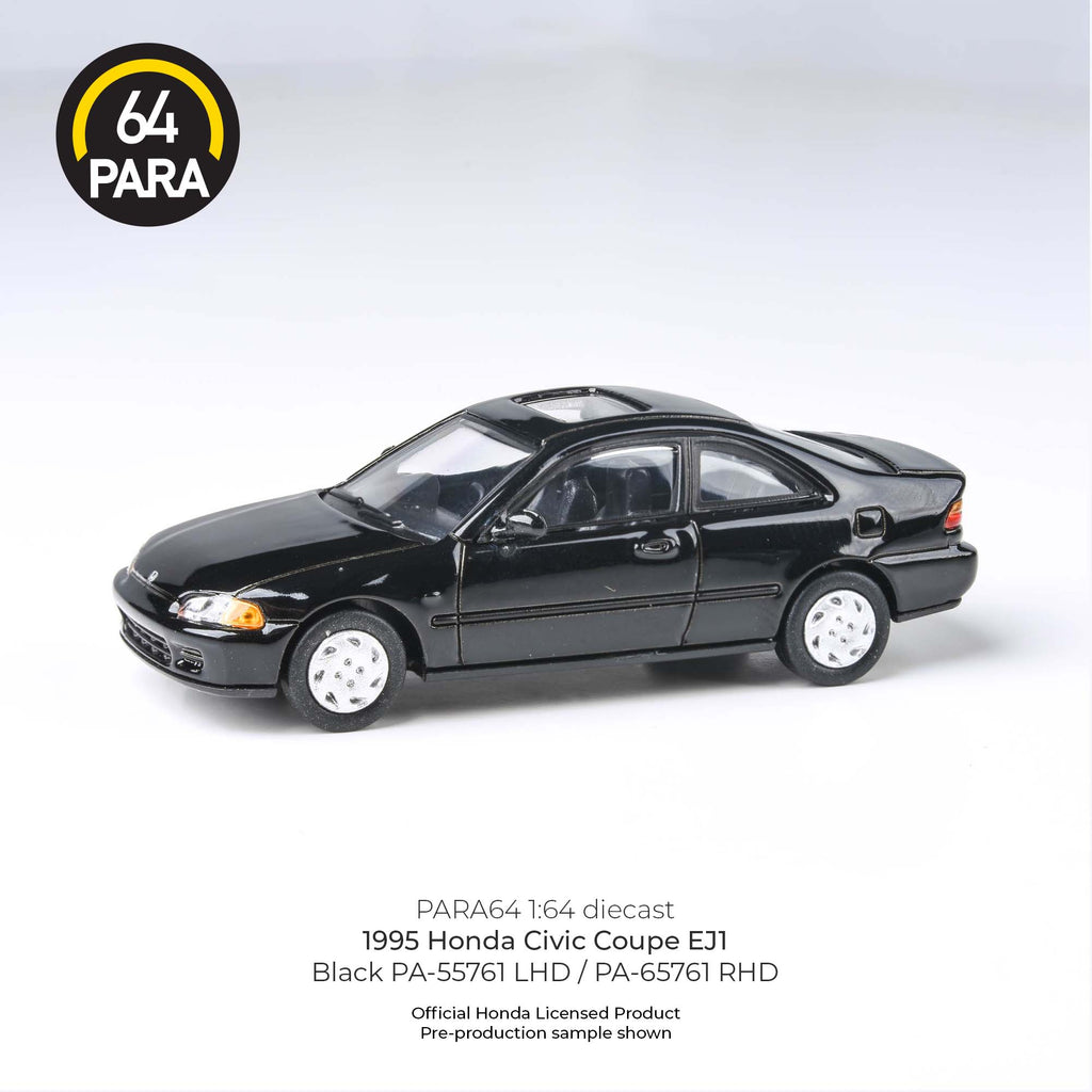 Para64 1/64 1995 Honda Civic Coupe EJ1 Black PA55761 Diecast Scale Model Car