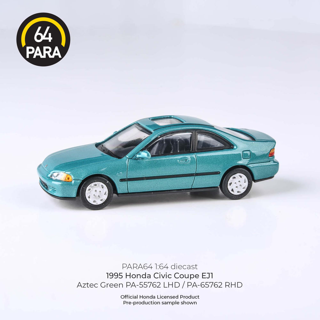 Para64 1/64 1995 Honda Civic Coupe EJ1 Aztec Green PA55762 Diecast Scale Model Car