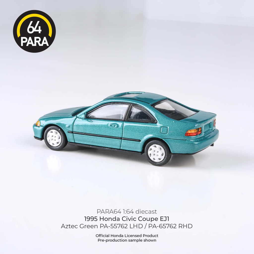 Para64 1/64 1995 Honda Civic Coupe EJ1 Aztec Green PA55762 Diecast Scale Model Car