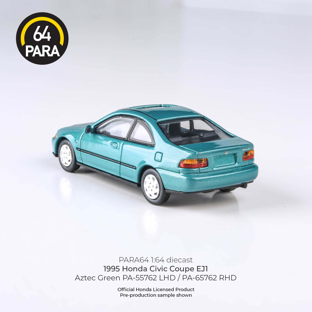 Para64 1/64 1995 Honda Civic Coupe EJ1 Aztec Green PA55762 Diecast Scale Model Car