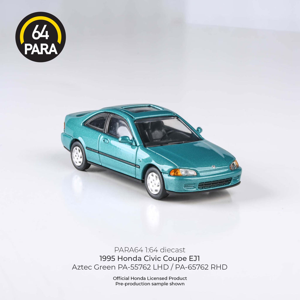 Para64 1/64 1995 Honda Civic Coupe EJ1 Aztec Green PA55762 Diecast Scale Model Car
