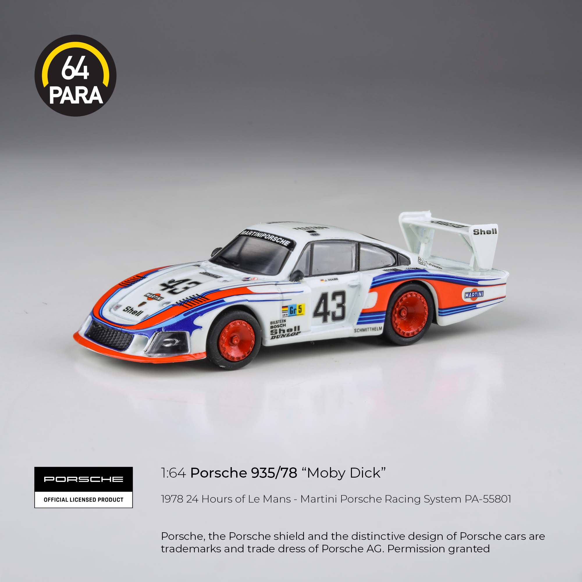 Para64 1:64 Porsche 935/78 "Moby Dick" 1978 24H of Le Mans PA55801 Diecast Scale Model