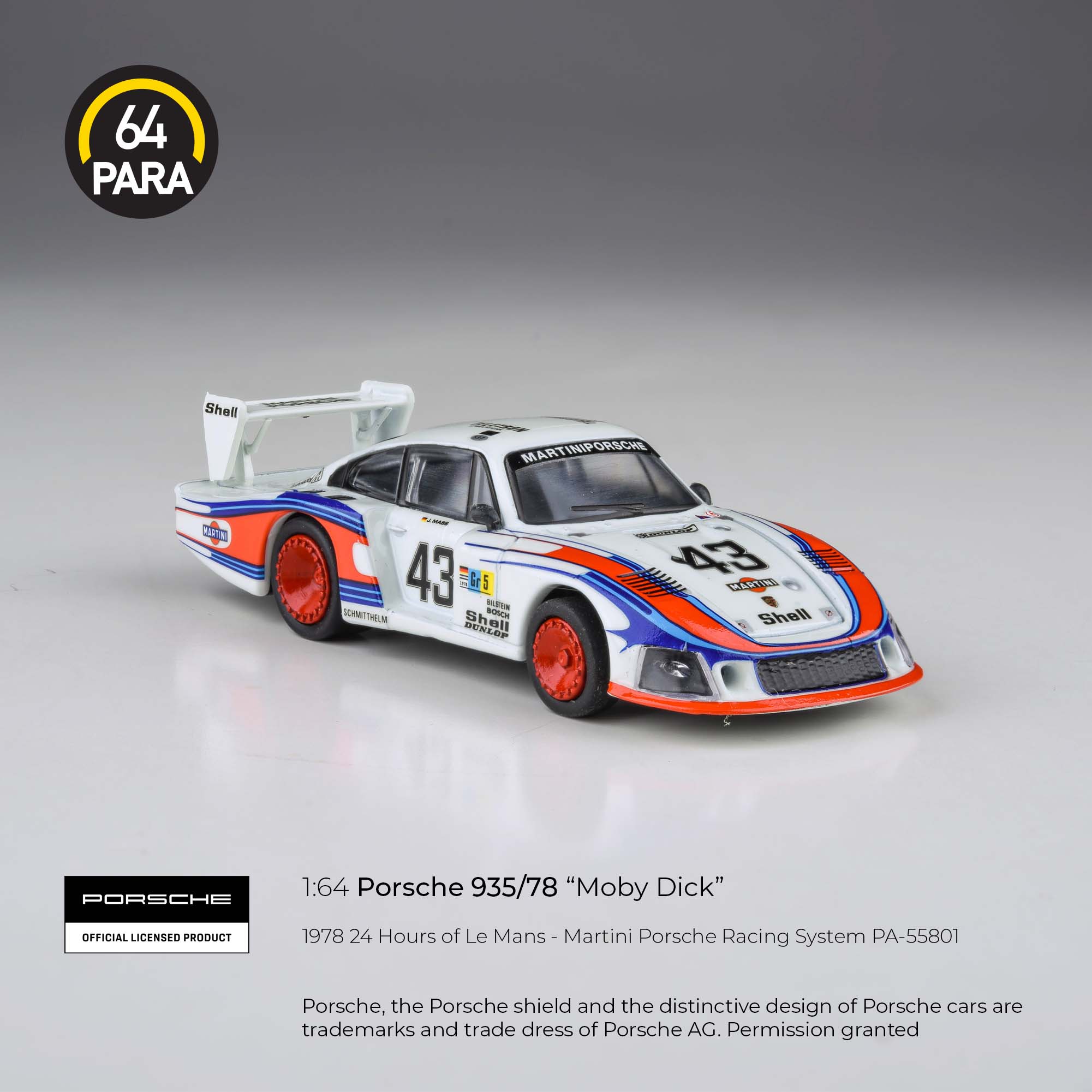 Para64 1:64 Porsche 935/78 "Moby Dick" 1978 24H of Le Mans PA55801 Diecast Scale Model