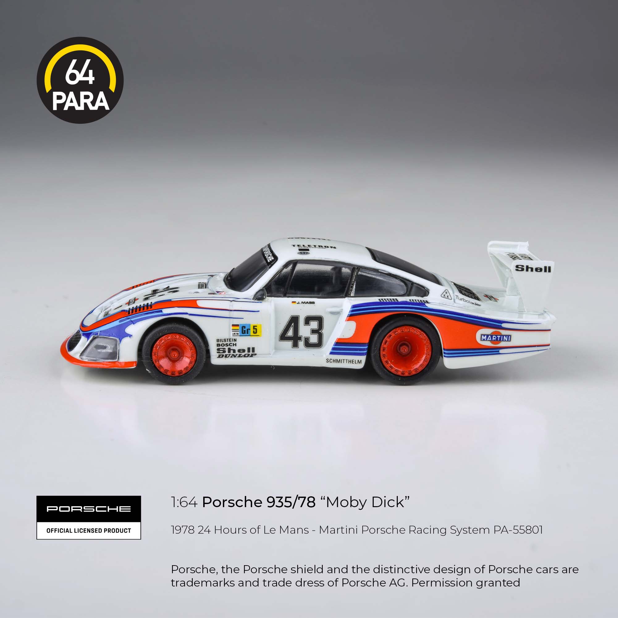 Para64 1:64 Porsche 935/78 "Moby Dick" 1978 24H of Le Mans PA55801 Diecast Scale Model