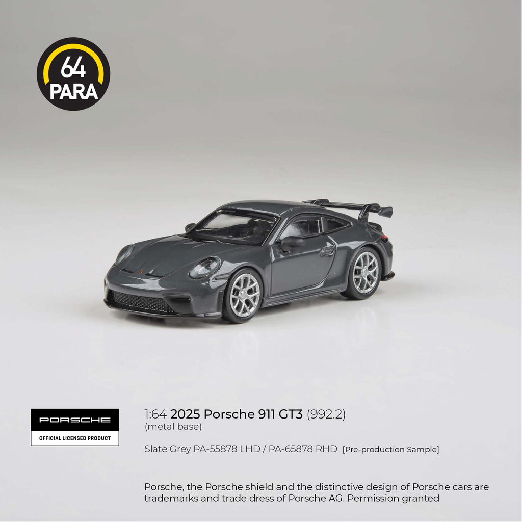 [PRE ORDER] Para64 1/64 2025 Porsche 911 GT3 (992.2) Slate Grey PA-55878 Diecast Scale Model Car