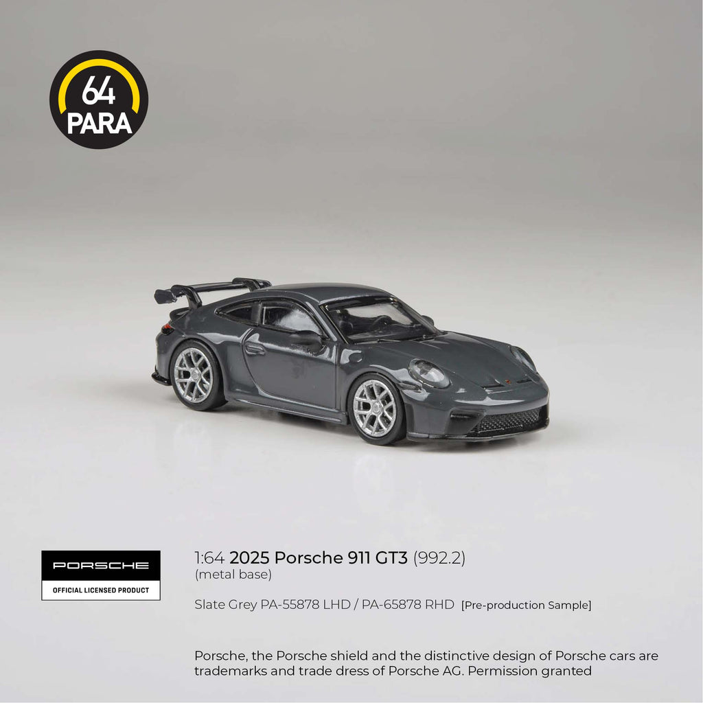 [PRE ORDER] Para64 1/64 2025 Porsche 911 GT3 (992.2) Slate Grey PA-55878 Diecast Scale Model Car