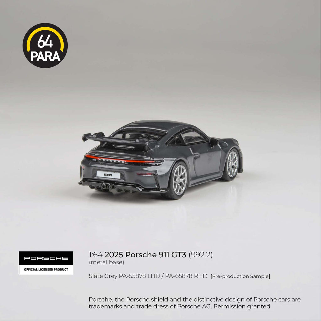 [PRE ORDER] Para64 1/64 2025 Porsche 911 GT3 (992.2) Slate Grey PA-55878 Diecast Scale Model Car