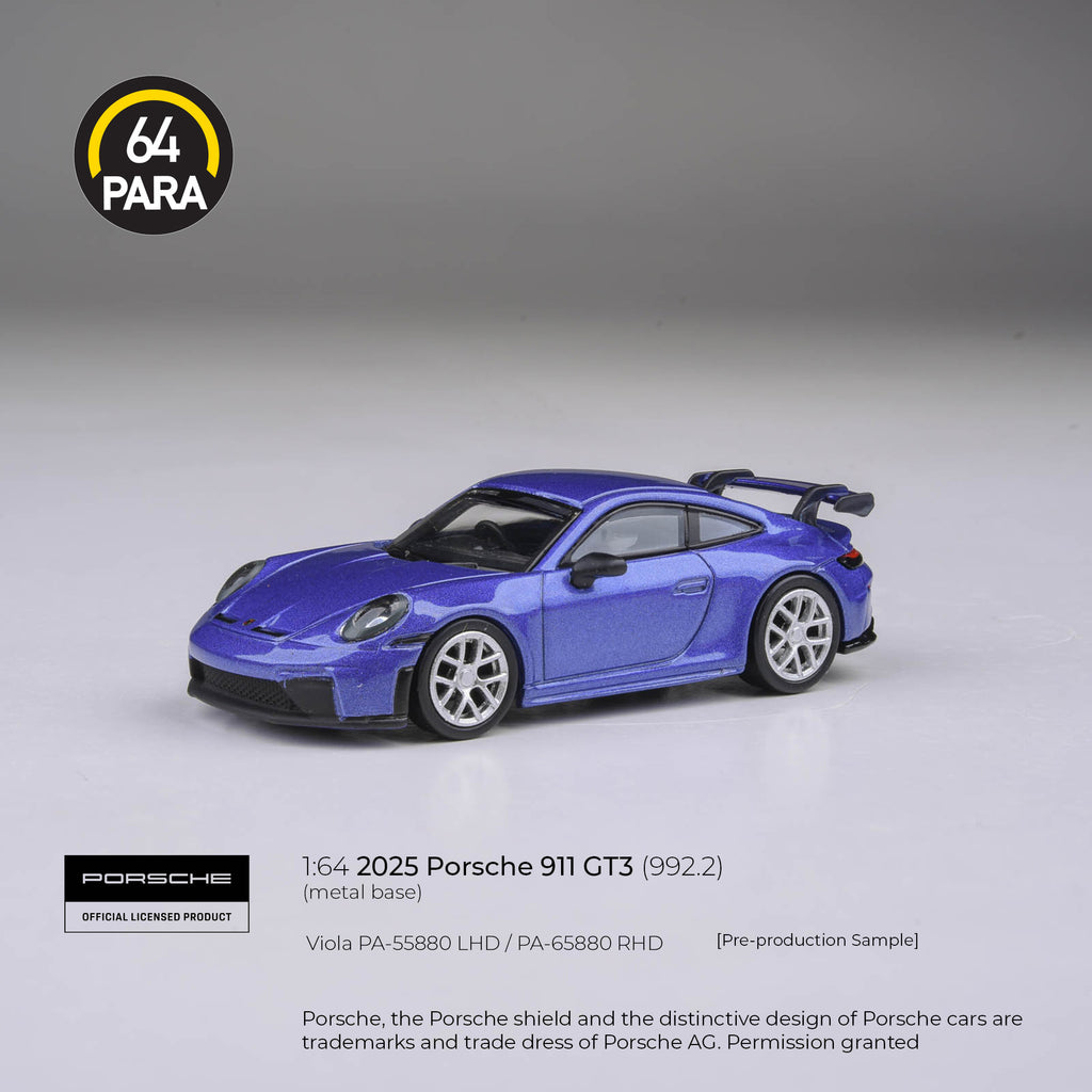 [PRE ORDER] Para64 1/64 2025 Porsche 911 GT3 (992.2) Viola PA55880 Diecast Scale Model Car