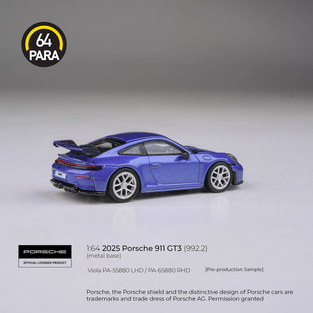 [PRE ORDER] Para64 1/64 2025 Porsche 911 GT3 (992.2) Viola PA55880 Diecast Scale Model Car