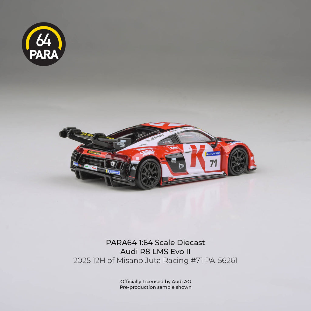 [PRE ORDER] Para64 1/64 Audi R8 LMS Evo 2025 12H of Misano Juta Racing #71 PA-56261 Diecast Scale Model Car