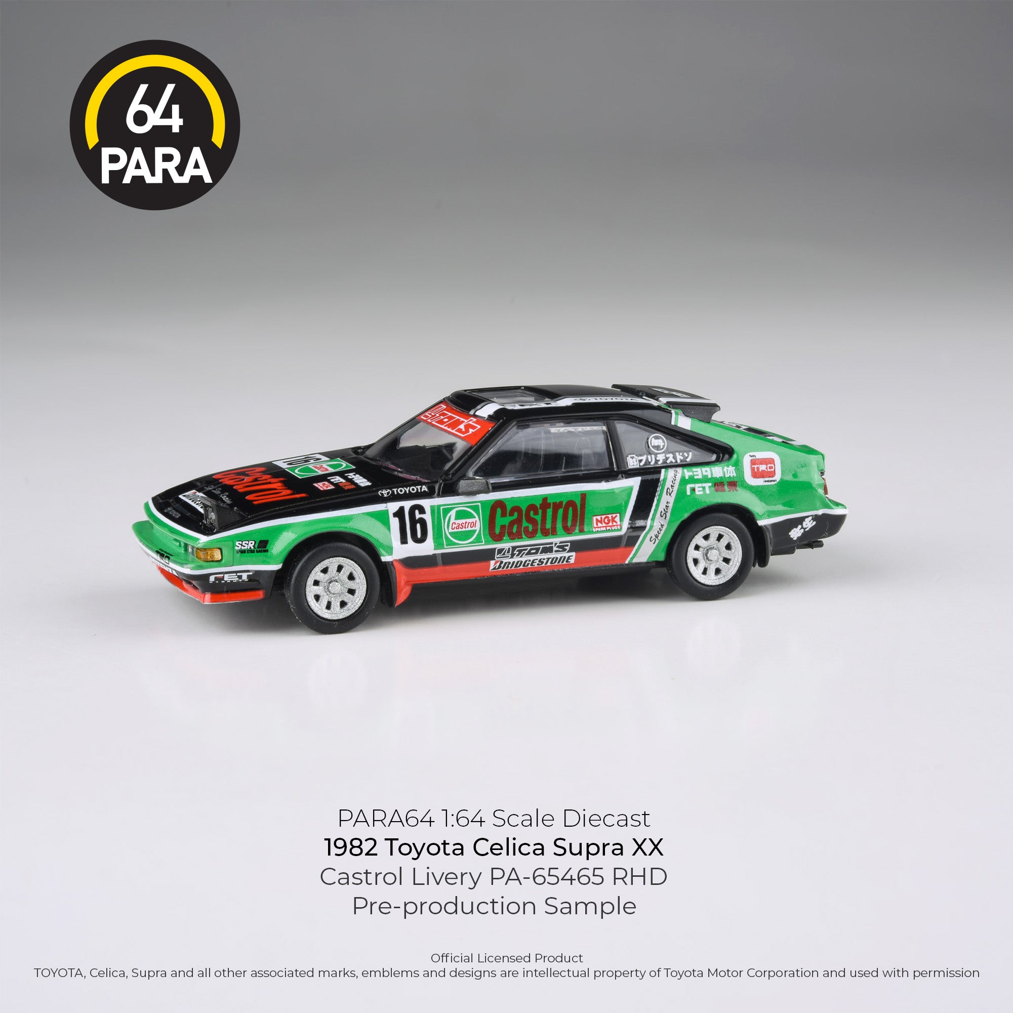 Para64 1:64 2024 1984 Toyota Celica Supra XX Castrol Livery PA65456 Diecast Scale Model