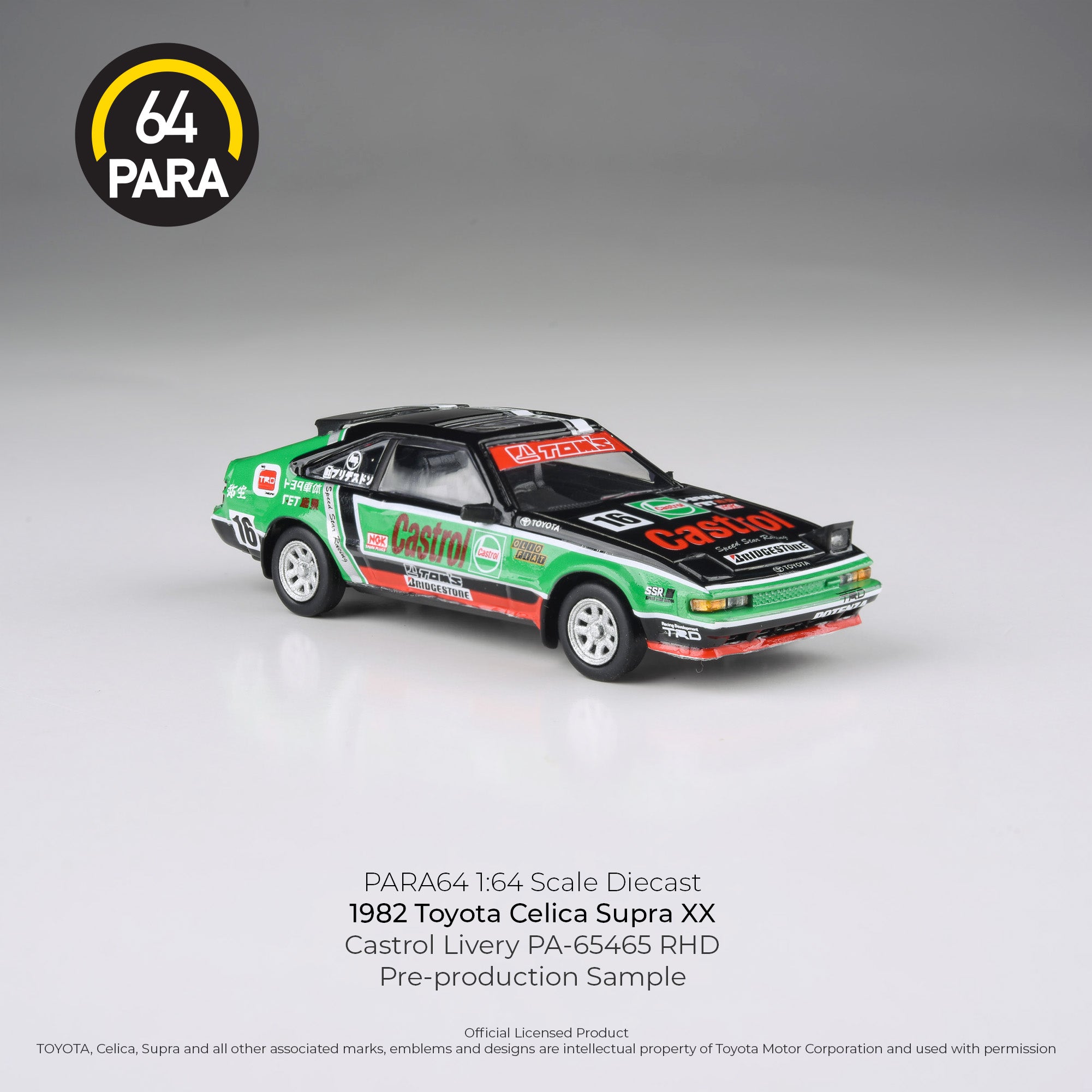 Para64 1:64 2024 1984 Toyota Celica Supra XX Castrol Livery PA65456 Diecast Scale Model