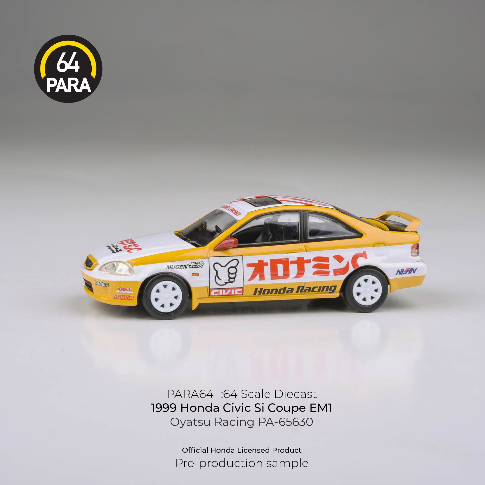 [PRE ORDER] Para64 1/64 1999 Honda Civic EM1 Oyatsu Racing PA-65630 Diecast Scale Model Car