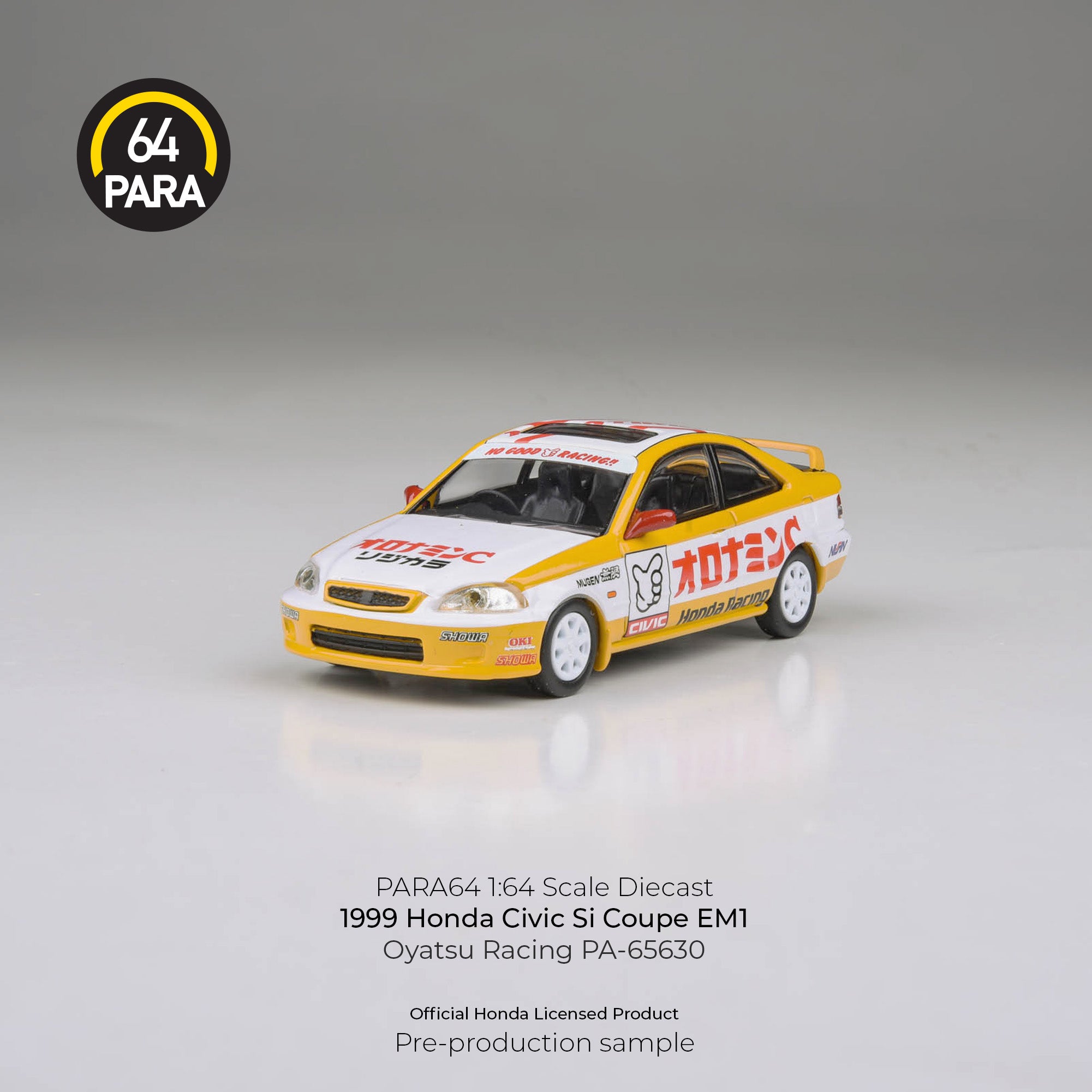 [PRE ORDER] Para64 1/64 1999 Honda Civic EM1 Oyatsu Racing PA-65630 Diecast Scale Model Car