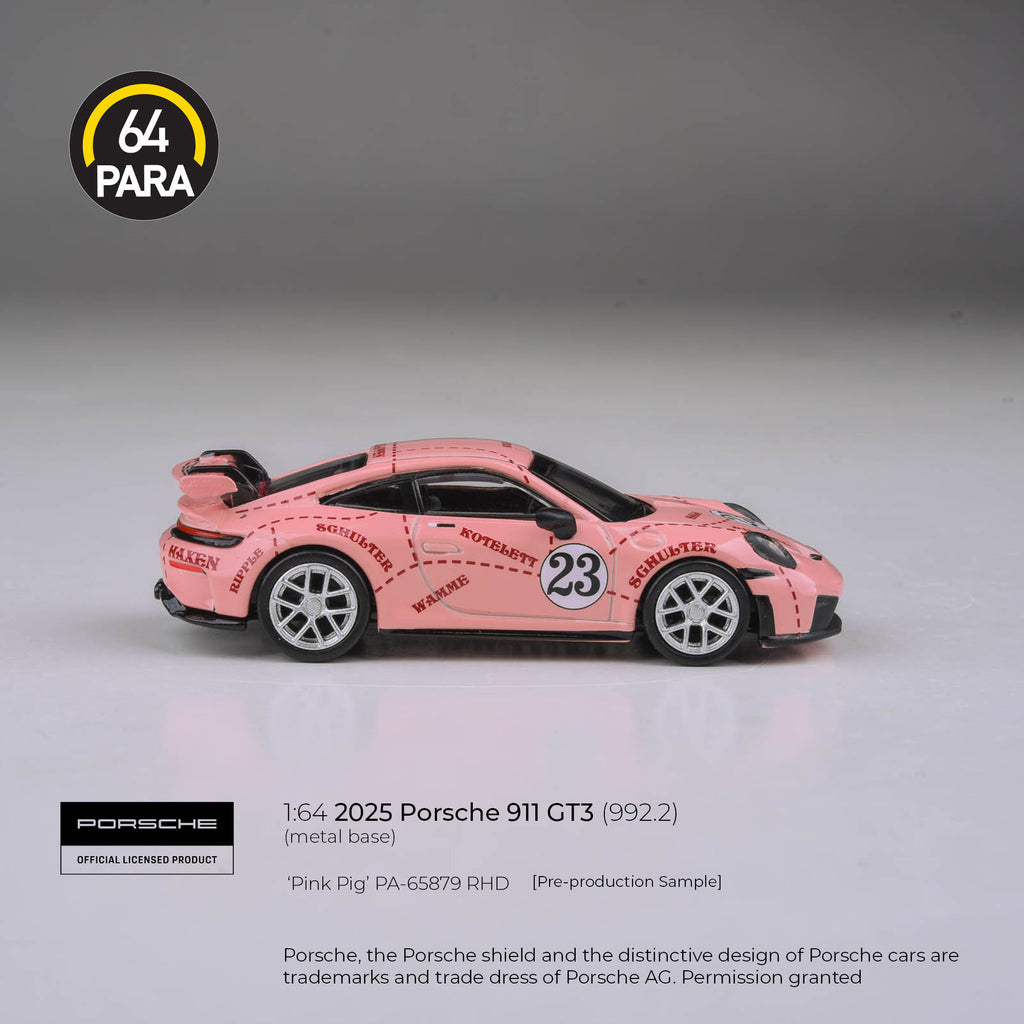 [PRE ORDER] Para64 1/64 2026 Porsche 911 GT3 (992.2) Pink Pig PA65879 Diecast Scale Model Car