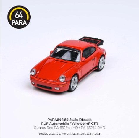 Para64 1/64 Porsche RUF Automobile “ Yellowbird” CTR Guards Red PA55294 Diecast Scale Model Car