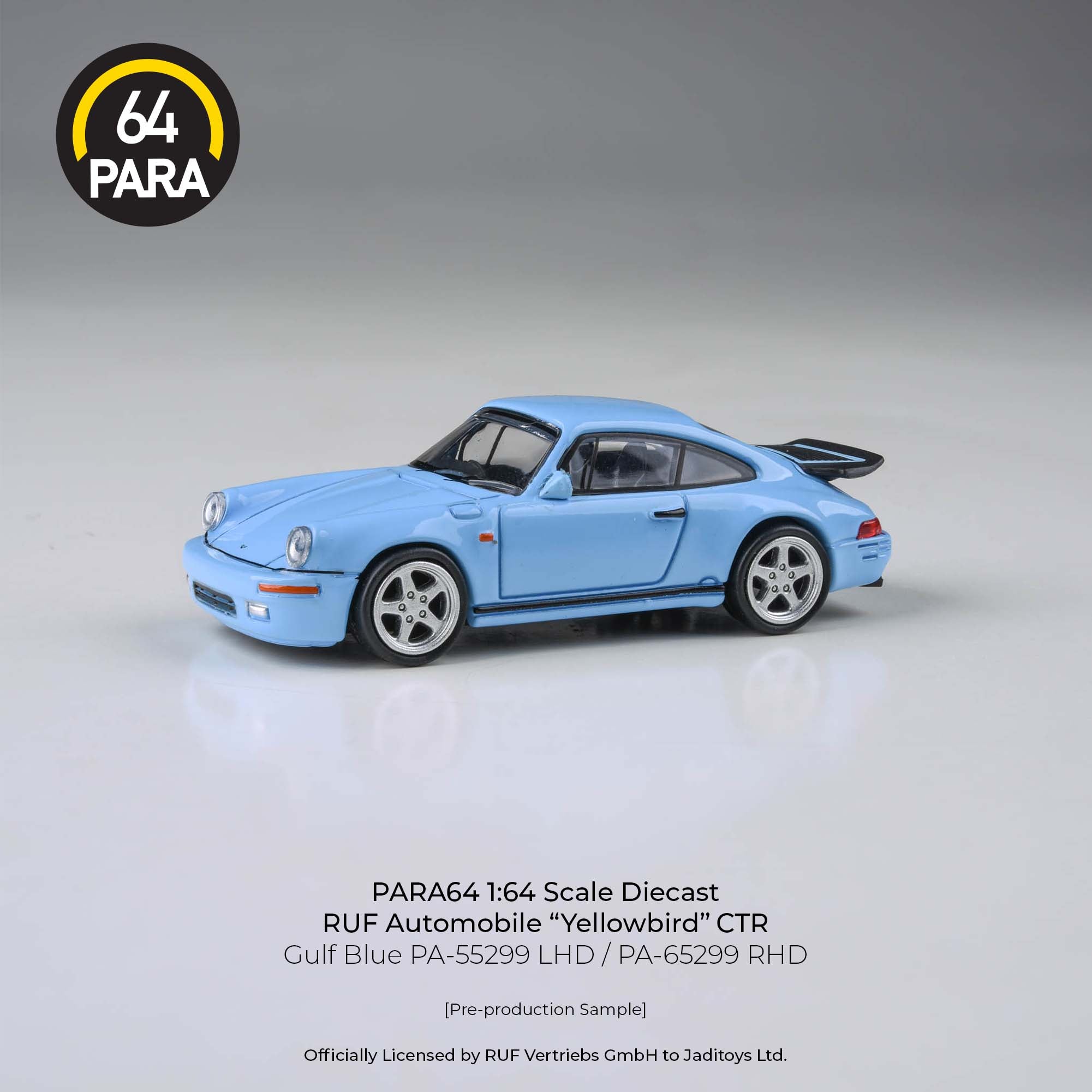 Para64 1/64 RUF Automobile “Yellowbird” CTR Gulf Blue PA55299 Diecast Scale Model Car