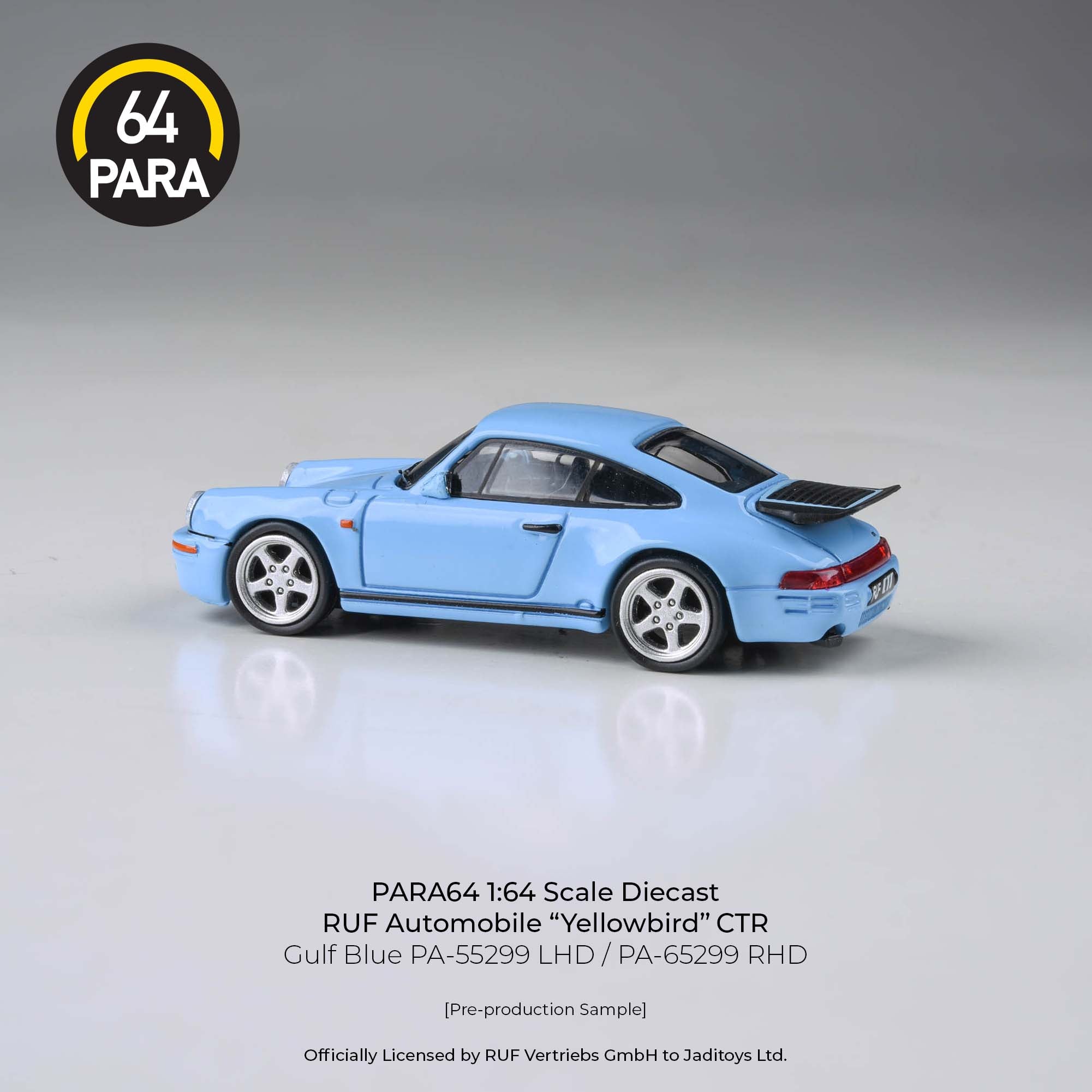 Para64 1/64 RUF Automobile “Yellowbird” CTR Gulf Blue PA55299 Diecast Scale Model Car