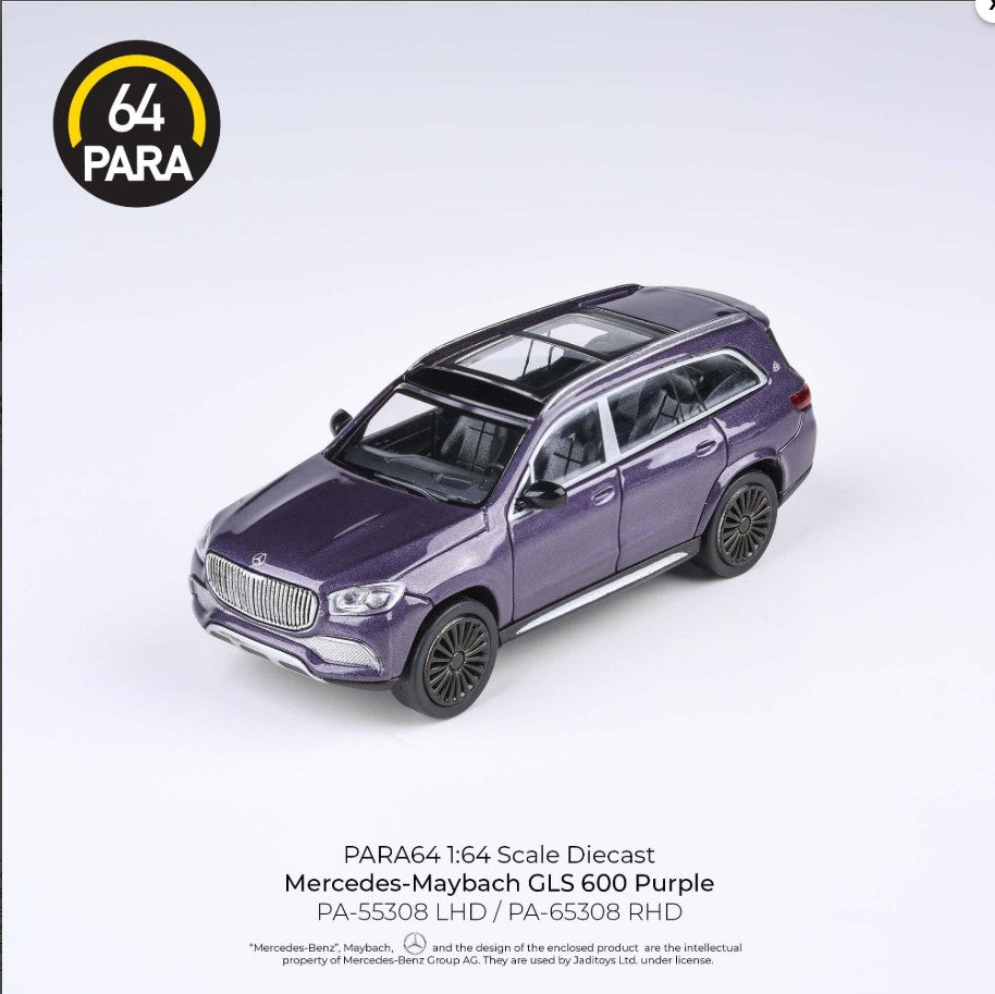 Para64 1/64 2020 Mercedes-Maybach GLS 600 Purple PA55308 Diecast Scale Model Car