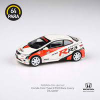 Para64 1/64 2007 Honda Civic Type R FN2 Race Livery PA55397 Diecast Scale Model Car