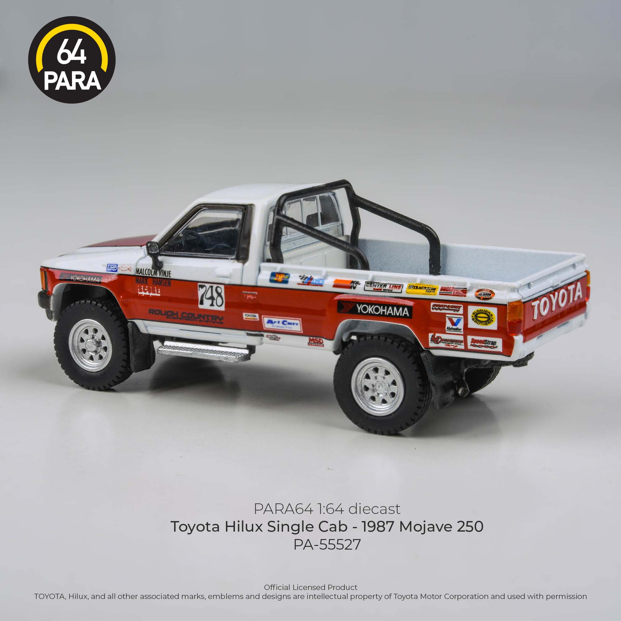 Para64 1/64 Toyota Hilux Single Cab – 1987 Mojave 250 PA55527 Diecast Scale Model Car