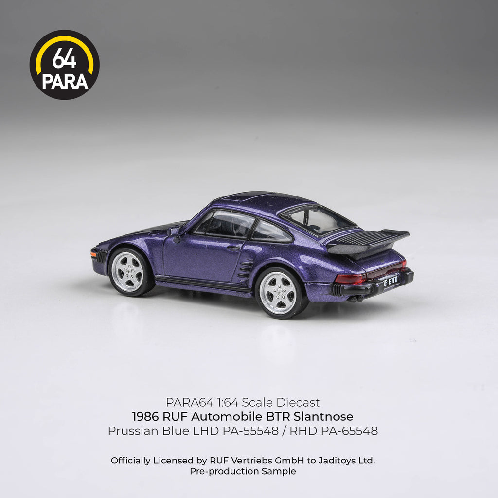 Para64 1/64 1986 RUF Automobile BTR Slantnose Prussian Blue PA55548 Diecast Scale Model Car
