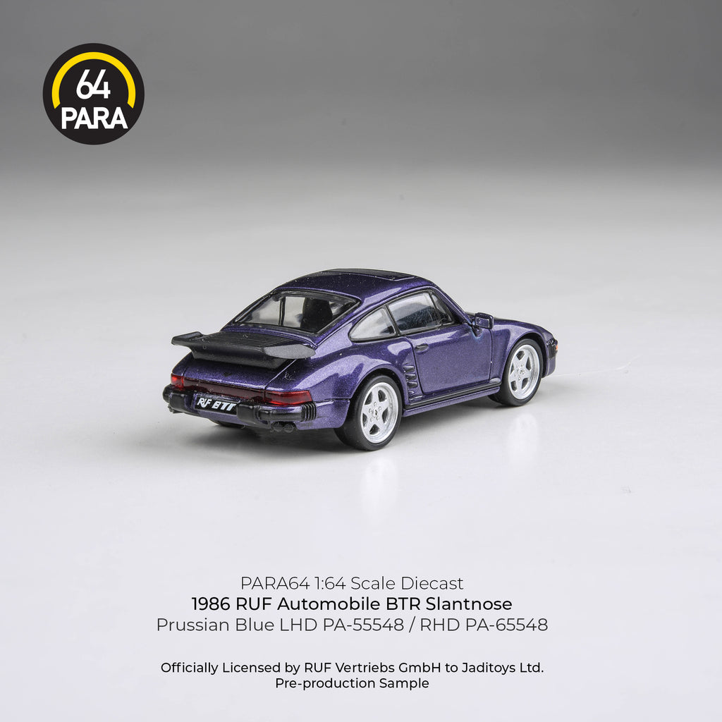 Para64 1/64 1986 RUF Automobile BTR Slantnose Prussian Blue PA55548 Diecast Scale Model Car