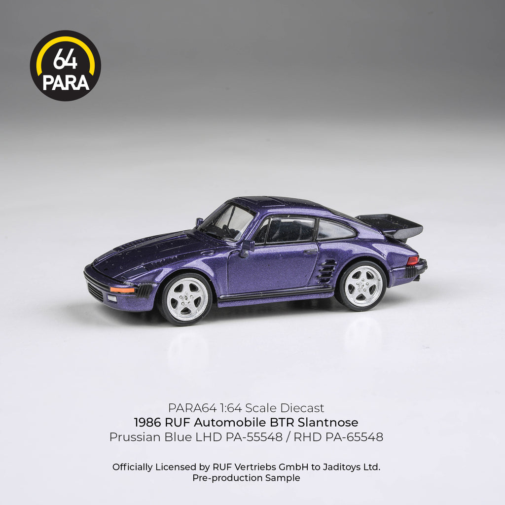Para64 1/64 1986 RUF Automobile BTR Slantnose Prussian Blue PA55548 Diecast Scale Model Car