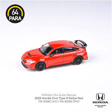 Para64 1/64 2023 Honda Civic Type R FL5 Rallye Red PA55582 Diecast Scale Model Car