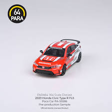 Para64 1/64 2023 Honda Civic Type R FL5 Red Pacecar PA55586 Diecast Scale Model Car
