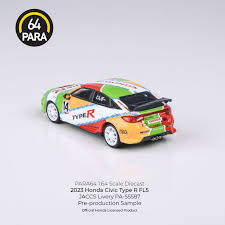 Para64 1/64 2023 Honda Civic Type R FL5 JACCS Livery PA55587 Diecast Scale Model Car