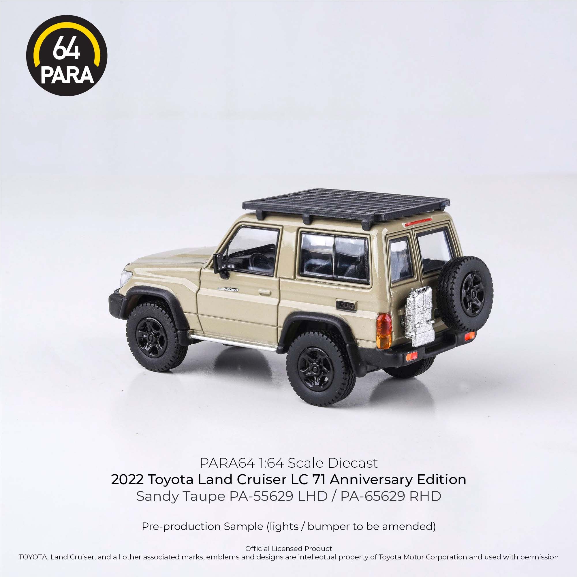 Para64 1/64 2022 Toyota Land Cruiser LC71 Anniversary Edition Sandy Taupe PA55568 Diecast Scale Model Car