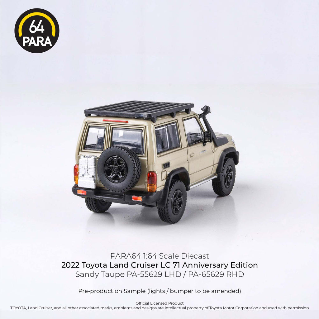 Para64 1/64 2022 Toyota Land Cruiser LC71 Anniversary Edition Sandy Taupe PA55568 Diecast Scale Model Car