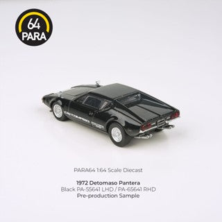 Para64 1/64 1972 DeTomaso Pantera Black PA55641 Diecast Scale Model Car