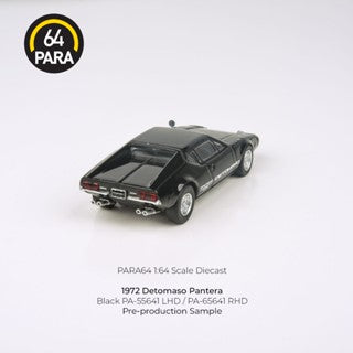 Para64 1/64 1972 DeTomaso Pantera Black PA55641 Diecast Scale Model Car